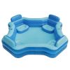 Blue Deluxe Comfort Inflatable Family Swimming Pool, 4 Seats, Square, Age 6 & up
