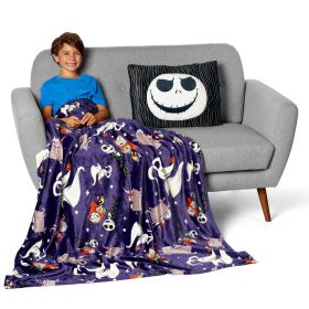 Disney Nightmare Before Christmas Jump Scare Silk Touch Throw Blanket with Plush Pocket Pillow