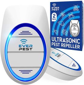 Ultrasonic Pest Control Repeller Plug in 2 Pack Insect Control Defender Cockroach Ants Mice Fly Rat Bedbug Spider Squirrel Roach Bed Bug Mouse Rodent