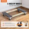 VEVOR Furniture Dolly, 1000 lbs Load Capacity, 18" x 30", 4 x 3" PP Swivel Casters, Heavy Duty Hardwood Furniture Moving Dolly, Mover's Dolly