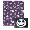 Disney Nightmare Before Christmas Jump Scare Silk Touch Throw Blanket with Plush Pocket Pillow