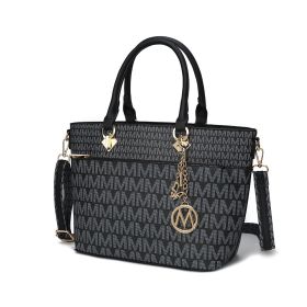 MKF Collection Yonah Tote Signature Printed Vegan Leather by Mia K (Material: Vegan Leather, Color: Black)