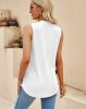 Sleeveless Tops for Women Dressy Casual Summer Blouses Trendy Eyelet Office Work Shirts